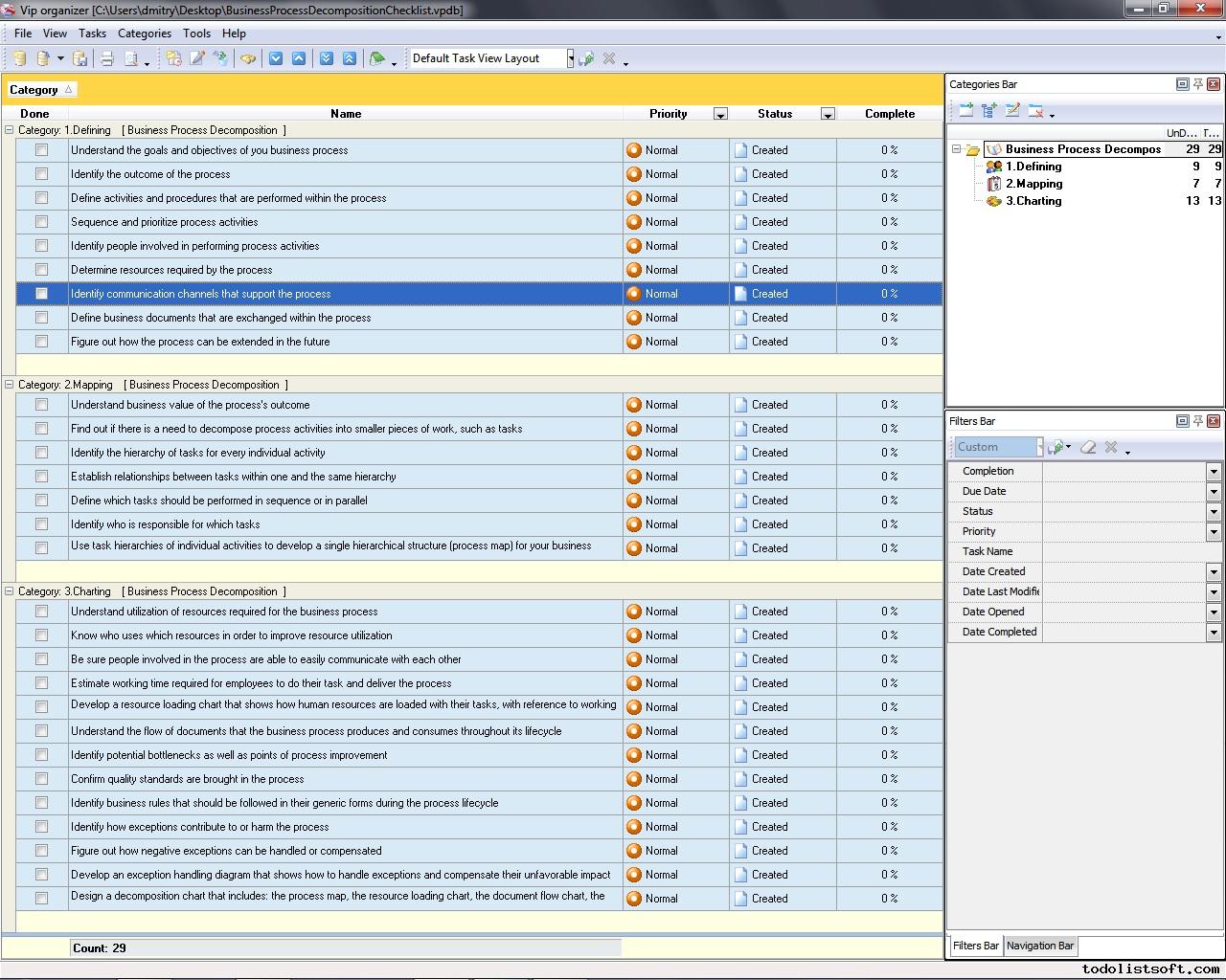 Business Process Inventory Template
