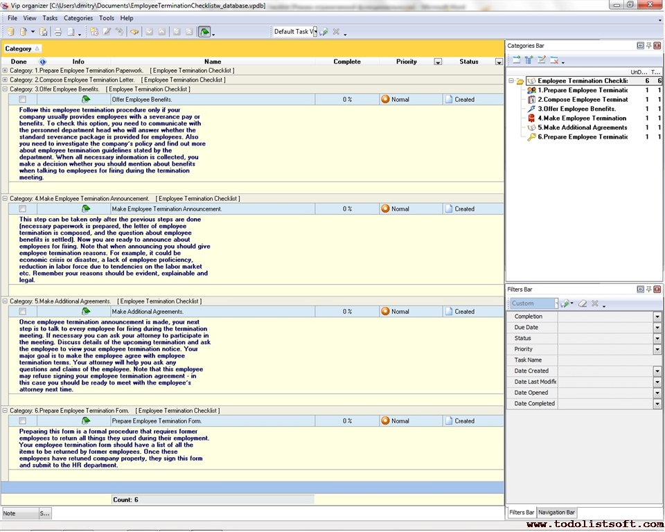 Employment Termination Checklist Template from www.todolistsoft.com