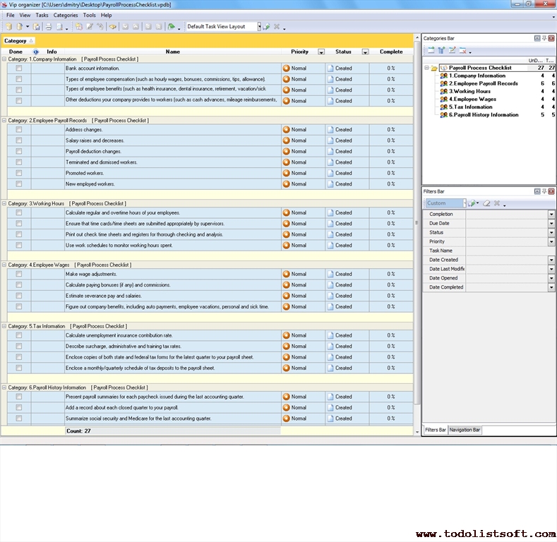 Process Checklist Template from www.todolistsoft.com