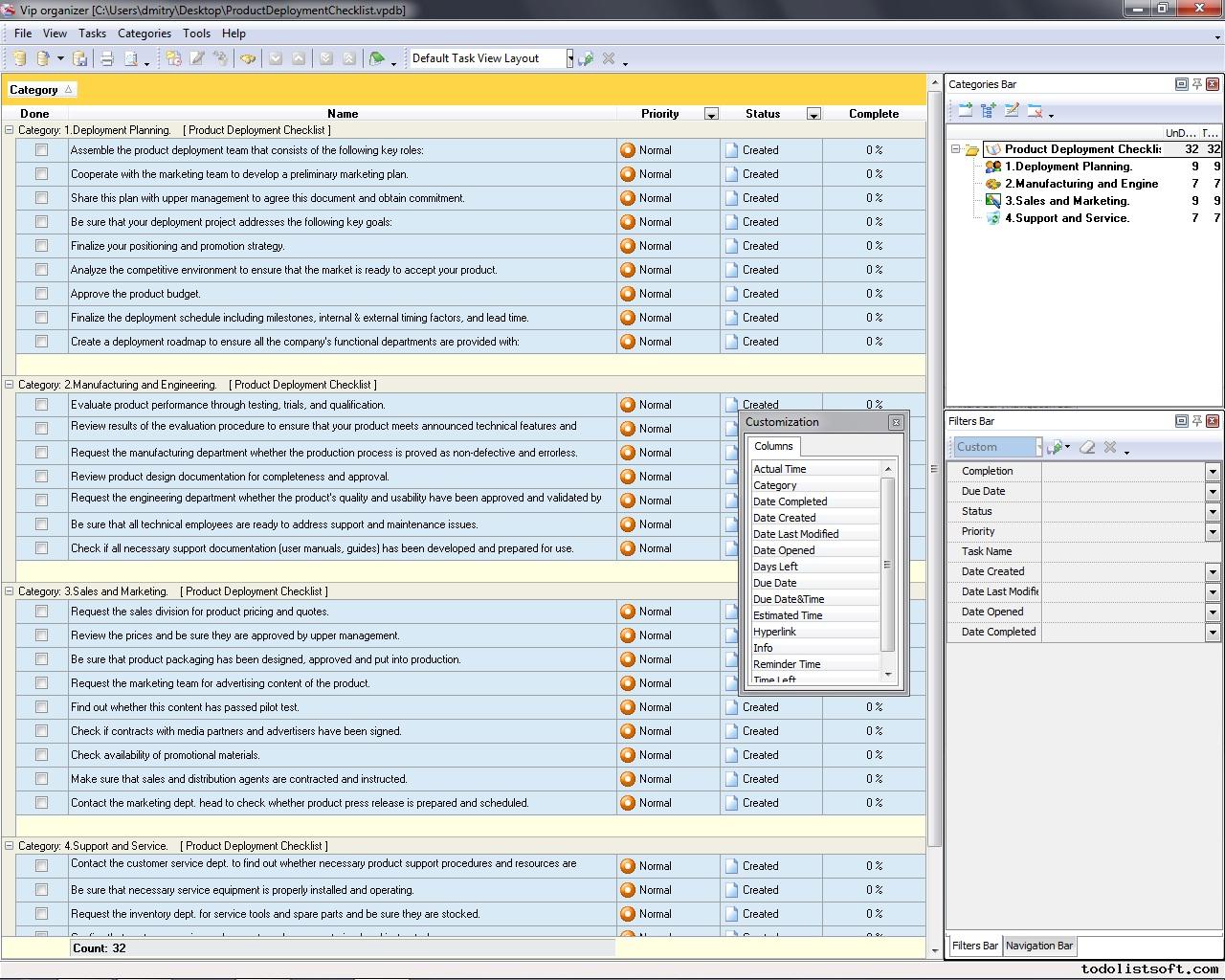 Checklist Template For Software Deployment product-deployment-checklist.zip 4 Kb