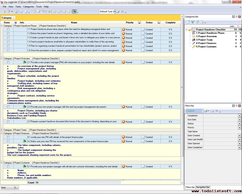 Software handover plan template