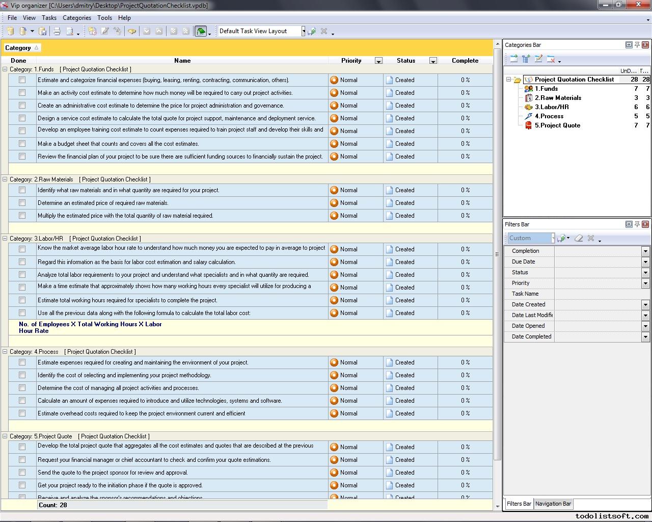 the office free Project Checklist Template | 1280 x 1024