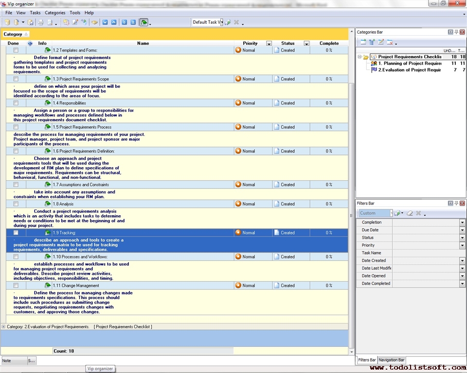 Project Management Software Requirements Checklist Template