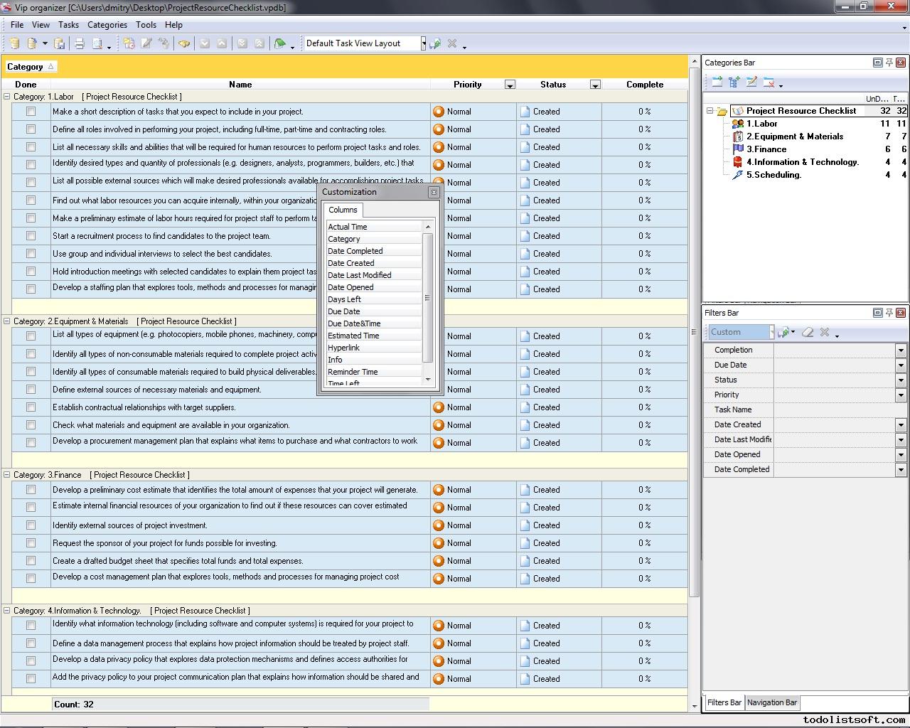 Program Management Resource Planning Template