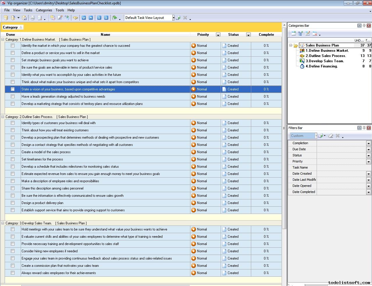 Sales objectives business plan