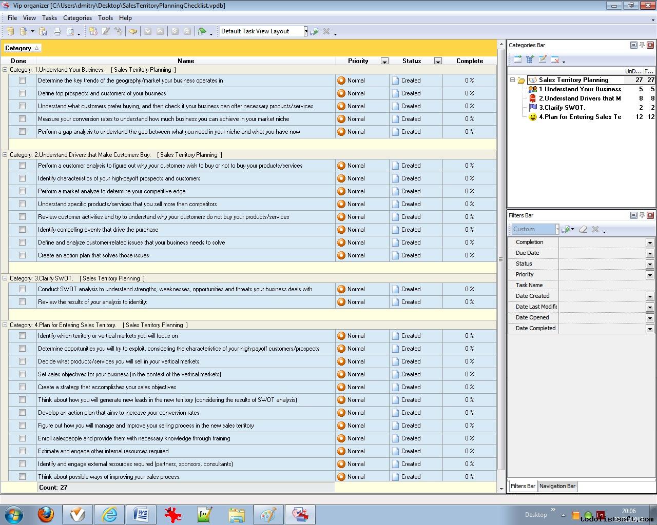 Sales Territory Business Plan Template from www.todolistsoft.com