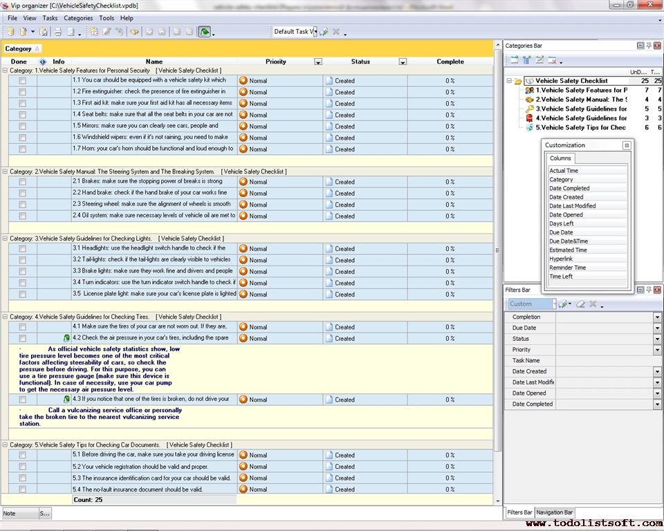 Company vehicle driver checklist