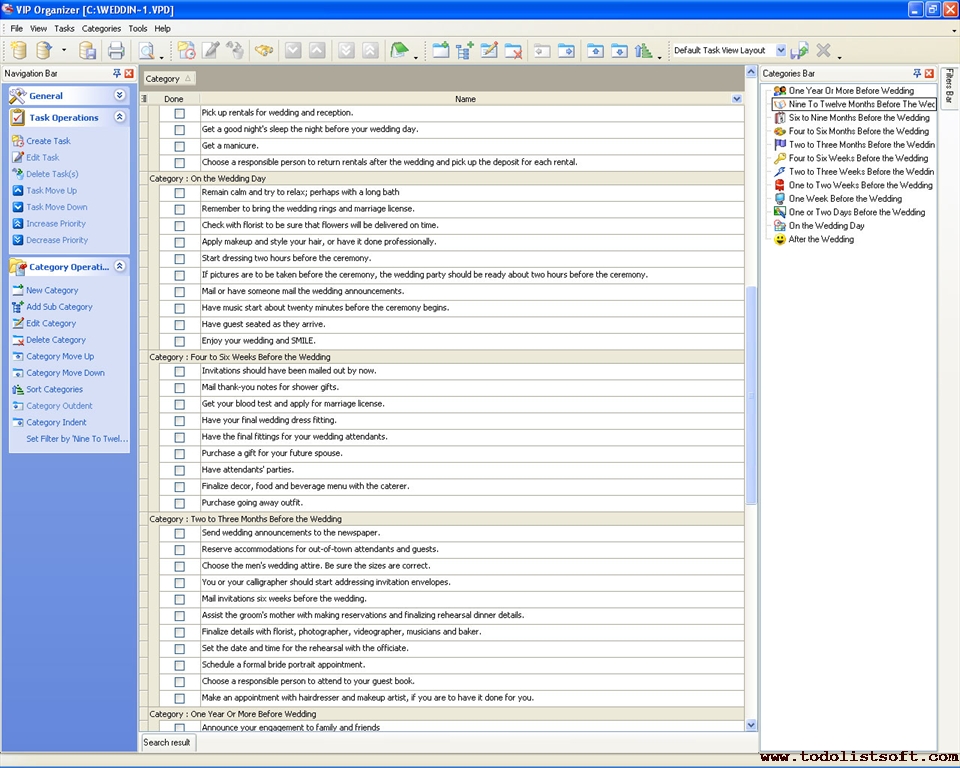 Wedding Todo List Template from www.todolistsoft.com